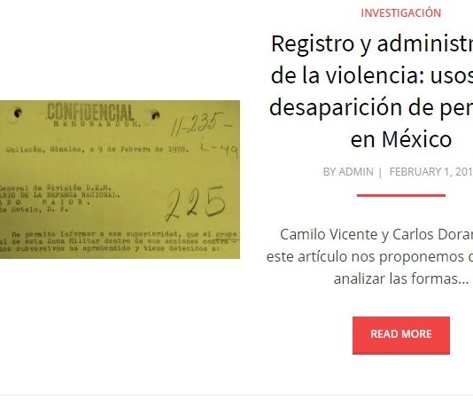 Registro y administración de la violencia: usos de la desaparición de personas en México
